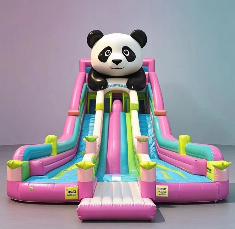 Tier Panda Aufblasung Schloss Wasserrutsche Sprunghaus Farbenfrohe Innenhochsprungschloss Handelssprungschloss
