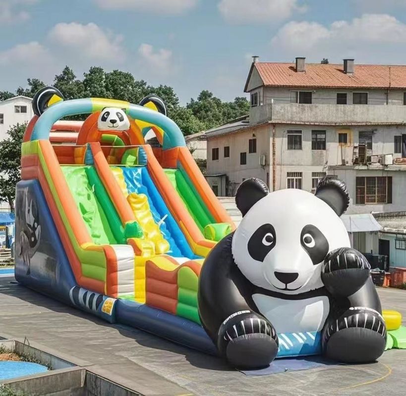 Tier Panda Aufblasung Schloss Wasserrutsche Sprunghaus Farbenfrohe Innenhochsprungschloss Handelssprungschloss