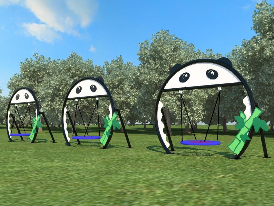 Panda-förmige grüne Garten-Spiel-Sets Kinder Outdoor-Swing Chair 230cm kommerzielle Schaukel-Set