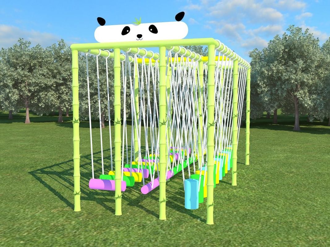 Panda-förmige grüne Garten-Spiel-Sets Kinder Outdoor-Swing Chair 230cm kommerzielle Schaukel-Set