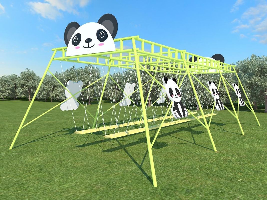 Panda-förmige grüne Garten-Spiel-Sets Kinder Outdoor-Swing Chair 230cm kommerzielle Schaukel-Set