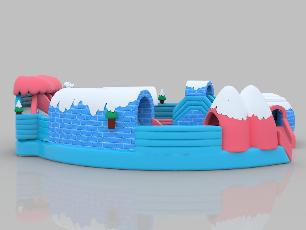 Schnee-Themen aufblasbare Burg bunte PVC Springen Innenraum Sprunghaus für Erwachsene