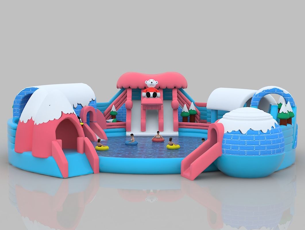 Schnee-Themen aufblasbare Burg bunte PVC Springen Innenraum Sprunghaus für Erwachsene