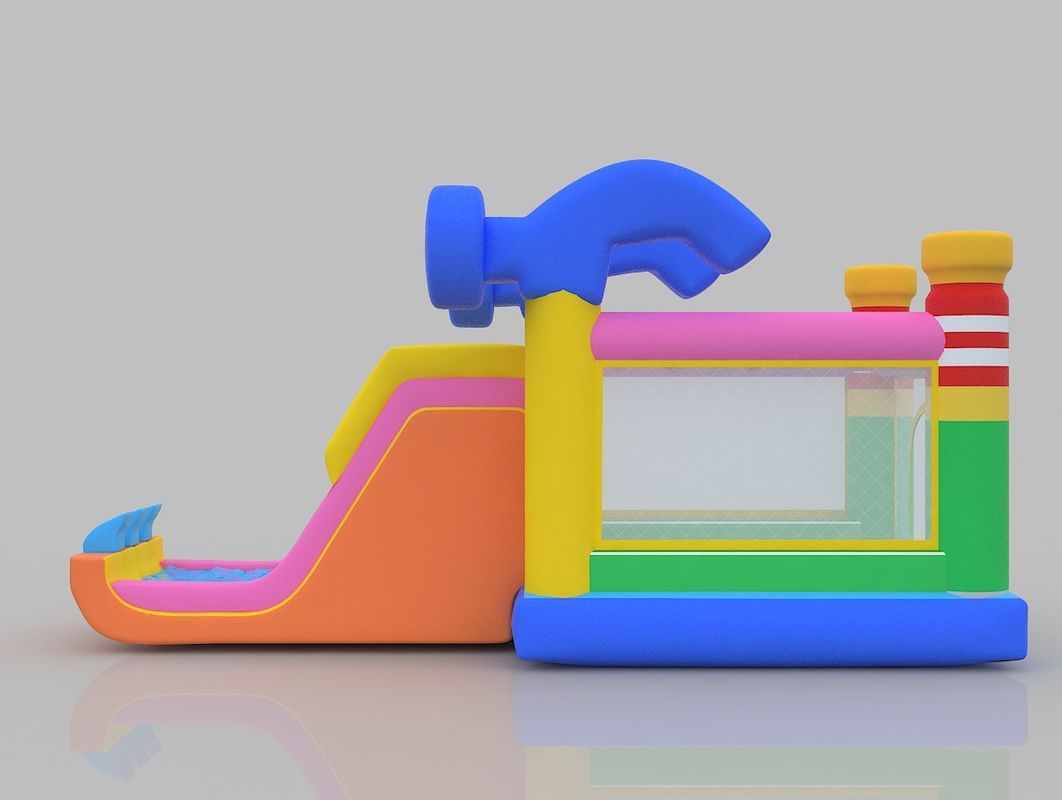 1.5m aufblasbares Schloss 75kg Indoor Sprungschloss Spielplatz Sprunghaus mit Rutsche