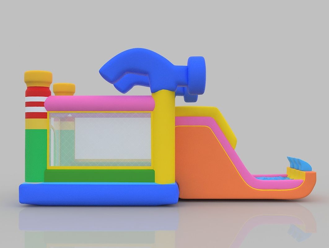 1.5m aufblasbares Schloss 75kg Indoor Sprungschloss Spielplatz Sprunghaus mit Rutsche