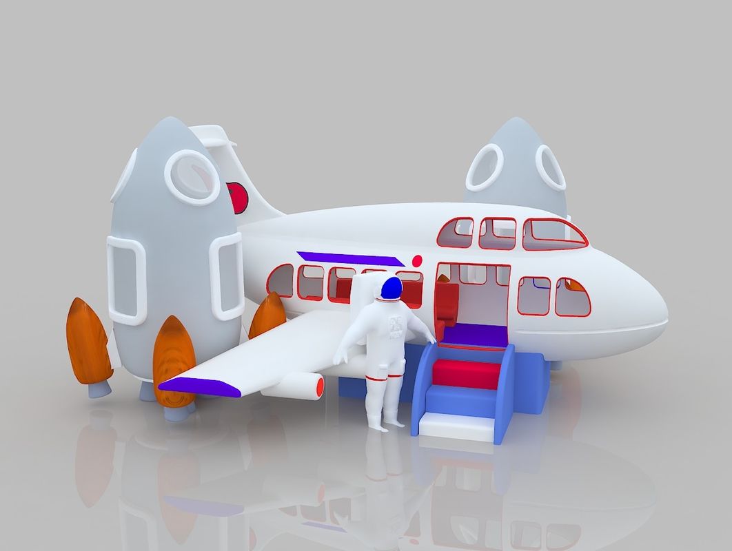 Flieger-Themen Rutsch und Rutsche Sprunghaus Vermietung Kinder Sprungburg mit Rutsche Aufblasbare OEM