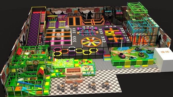 Trampolin-Parkhersteller Großkinder Springen Sport Trampolin-Park mit Basketball-Hoop