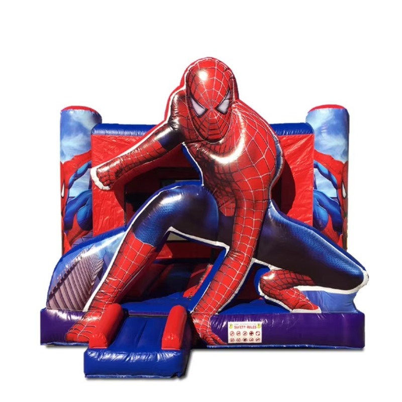 Spiderman-Themen Aufblasung Schloss mit Trockenrutsche und 950w Blaser für Kinder Party 5 * 5 * 3,6m Größe 1-6 Personen Kapazität