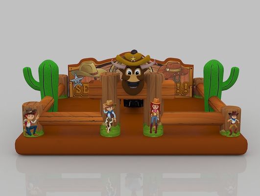 0.7mm TPU aufblasbar Cartoon Castle Park Braun kundenspezifisches kommerzielles Sprunghaus